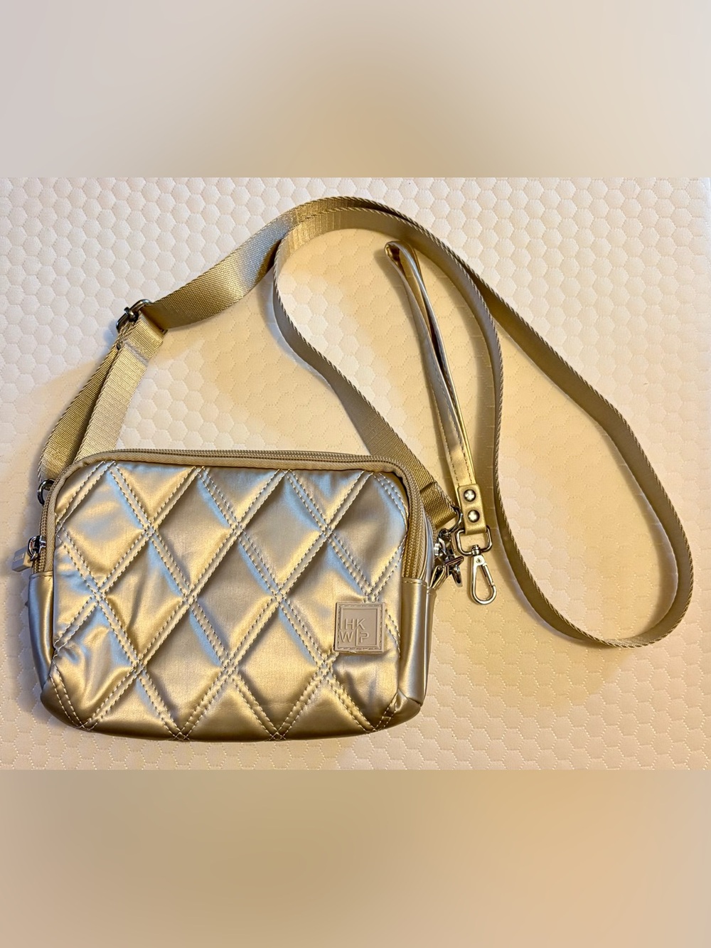 IHKWIP Can’t Stop Wearing It Crossbody Wristlet Metallic Champagne